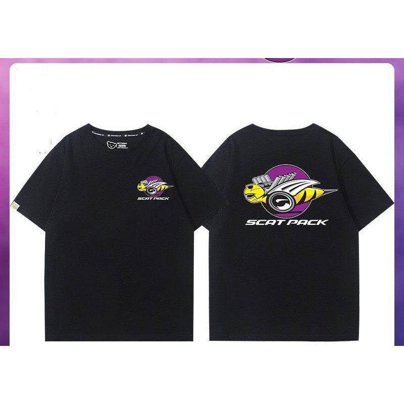 Phong Cách Mới Phong Cách Mỹ V8 Retro Cơ Xe Dodge Challenger Hell Cat Devil Cotton Nguyên Chất Áo Th