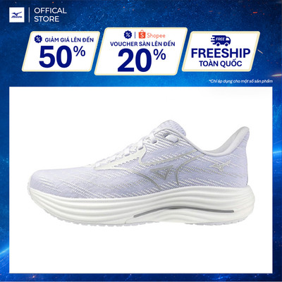 Giày Chạy Bộ Nữ Mizuno Wave Rider 29 D - Trắng Tím Nhạt - J1GD250604