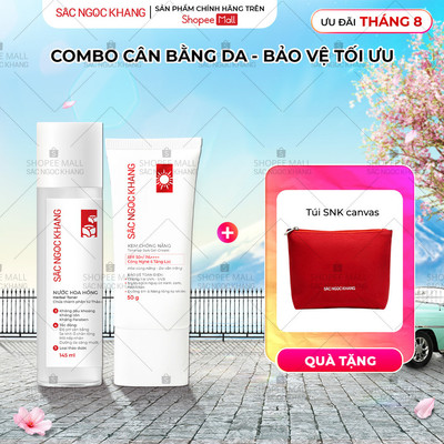 Combo Kem chống nắng Sắc Ngọc Khang 50g + Nước hoa hồng thảo dược 145ml