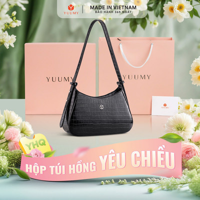 Bộ hộp quà YUUMY (Túi đeo vai nữ YUUMY YN178 + Hộp quà YHQ2 + Túi giấy YTG2 + Túi rút BVR3838 + Thiệp cảm ơn YBT1)