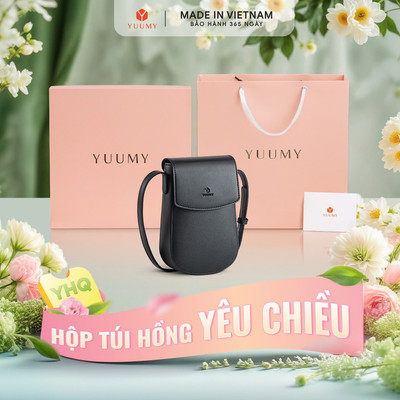 Bộ hộp quà YUUMY (Túi đeo chéo nữ YUUMY YN258 + Hộp quà YHQ2 + Túi giấy YTG2 + Túi rút BVR3838 + Thiệp cảm ơn YBT1)