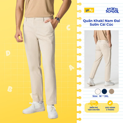 Quần Khaki Nam YODY BST Business Đai Sườn Cài Cúc,Co Giãn Nhẹ TRA- MOCH25S023