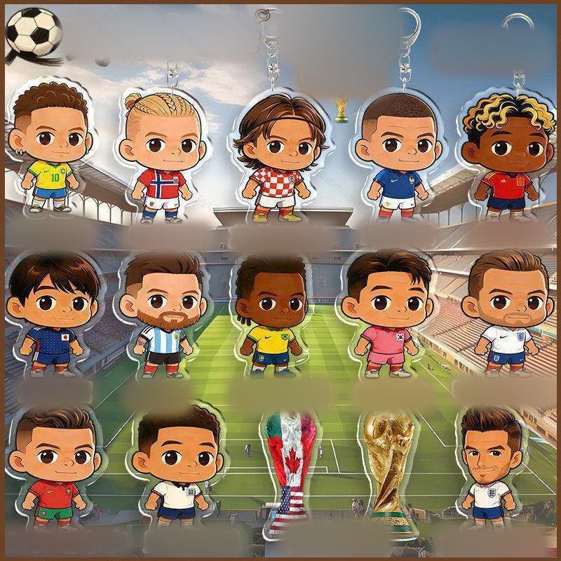 DC2 Kylian Mbappe Móc Khóa Erling Haaland Jude Bellingham Mặt Dây Chuyền Bền Cho Túi & Chìa Khóa Quạ