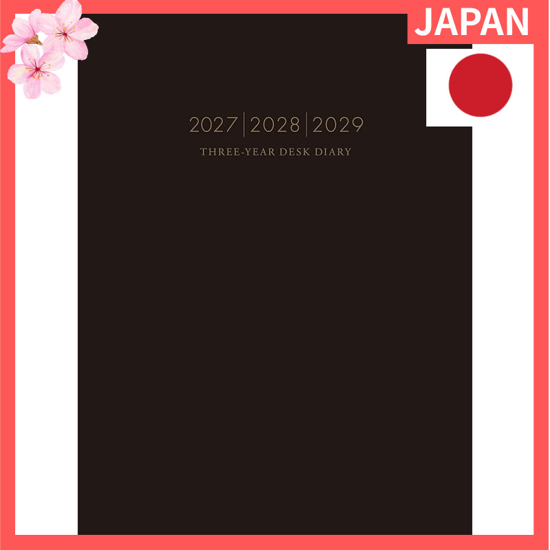 Takahashi 2027 Business Planner - A5/B5 Weekly Journal, Black/Brown, 3-Year/Weekly Format
