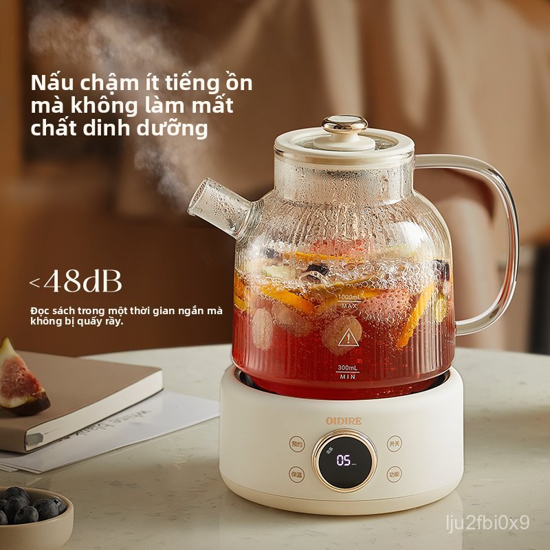 Ấm pha trà hoa, ấm đun nước gia dụng, ấm đun nước toàn thủy tinh, máy pha trà, ấm đun nước đa chức n