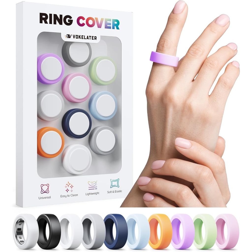 10 Gói Vỏ Nhẫn Silicon Tương Thích Với Oura Ring Gen 4 & Ring 3 Horizon / Heritage, Bảo Vệ Mỏng Vòng