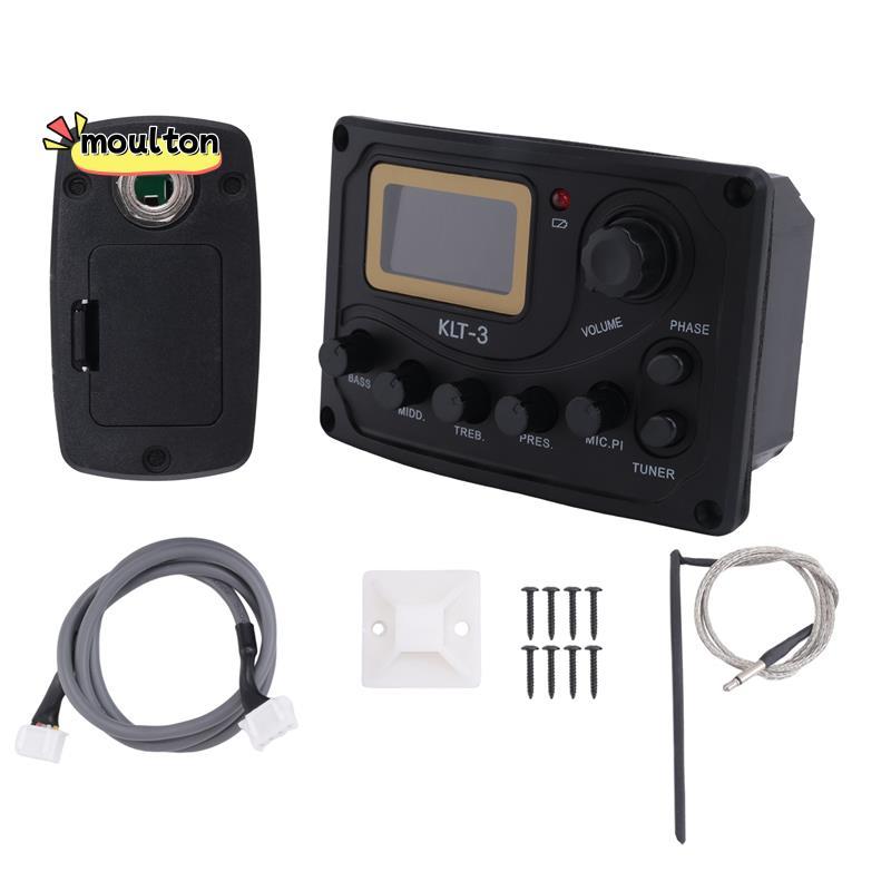 4 Band EQ Equalizer -3 Acoustic Guitar EQ Preamp với Digital Tuner Guitar Pickup