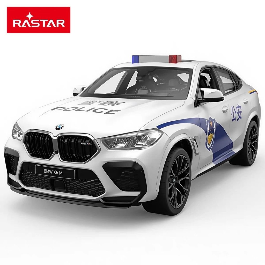 Xe cảnh sát điều khiển từ xa BMW X6M tỷ lệ:14 mô hình sạc điện quà tặng cho bé