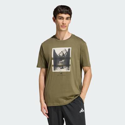 adidas Phong cách sống & Quần vợt ÁO THUN GRAPHIC KAYAK NGOÀI TRỜI Nam màu xanh lá KB2540