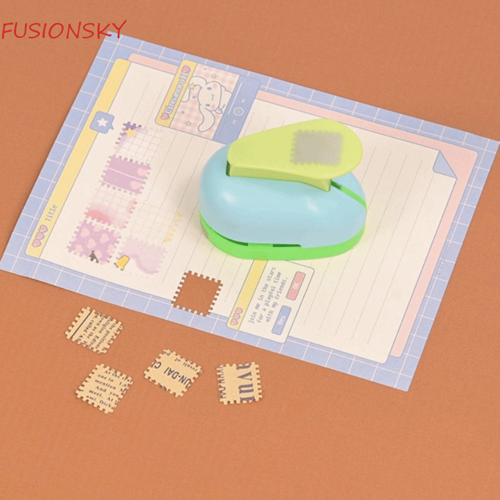 FUSIONSKY Stamp Border Punch, Hole Puncher Stamp Shape Máy Dập Nổi, Văn Phòng Phẩm Tiết Kiệm Nhân Cô