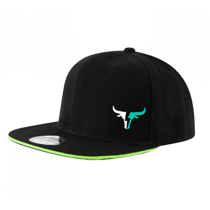 Rafa Nadal Bull Logo Unisex Đen Xanh Viền Có Thể Điều Chỉnh Vành Phẳng Snapback Cap