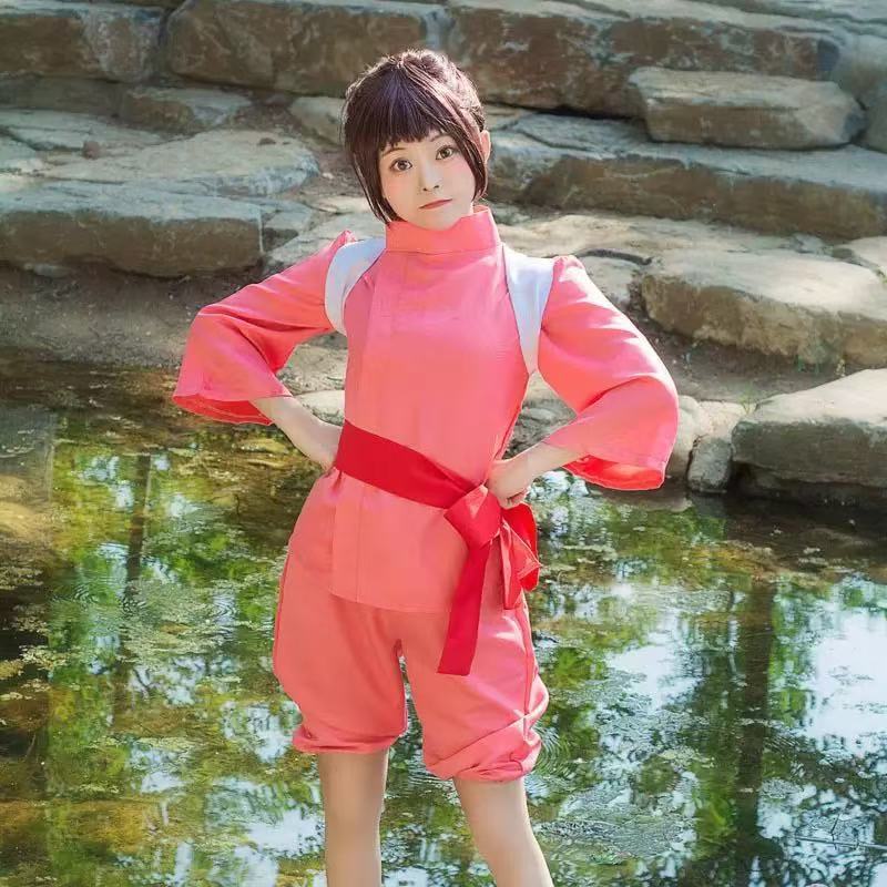 Qianhe Chihiro COS Phù Hợp Với Ogino Chihiro Nhỏ Trắng Rồng Hổ Phách Chuan Kimono Kochi cosplay Quần