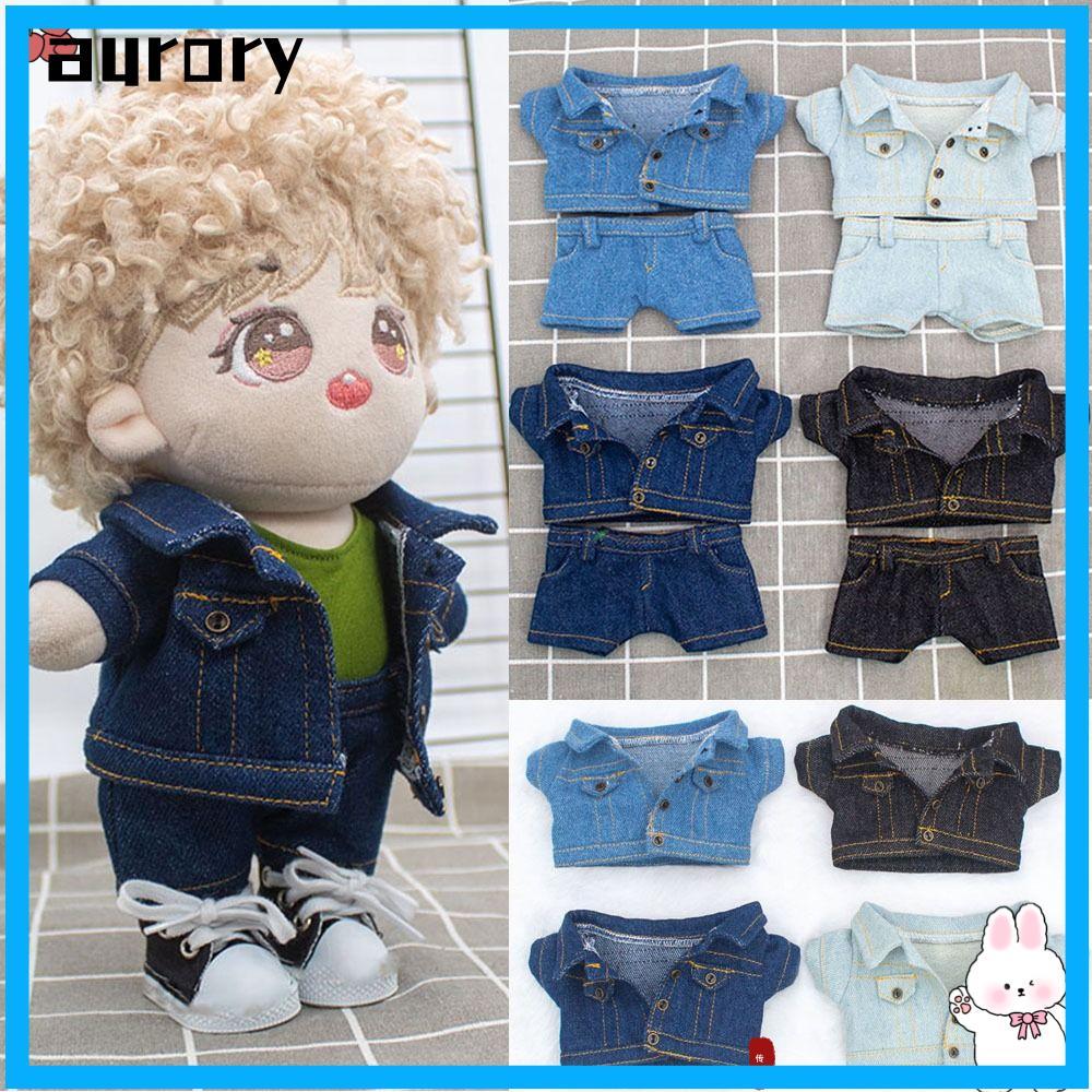 AURORY 1 Bộ Áo Khoác Cotton Thời Trang Mặc Quần Jean 4 Phong Cách 1 / 12 Búp Bê Quần Áo Quần Jean Áo