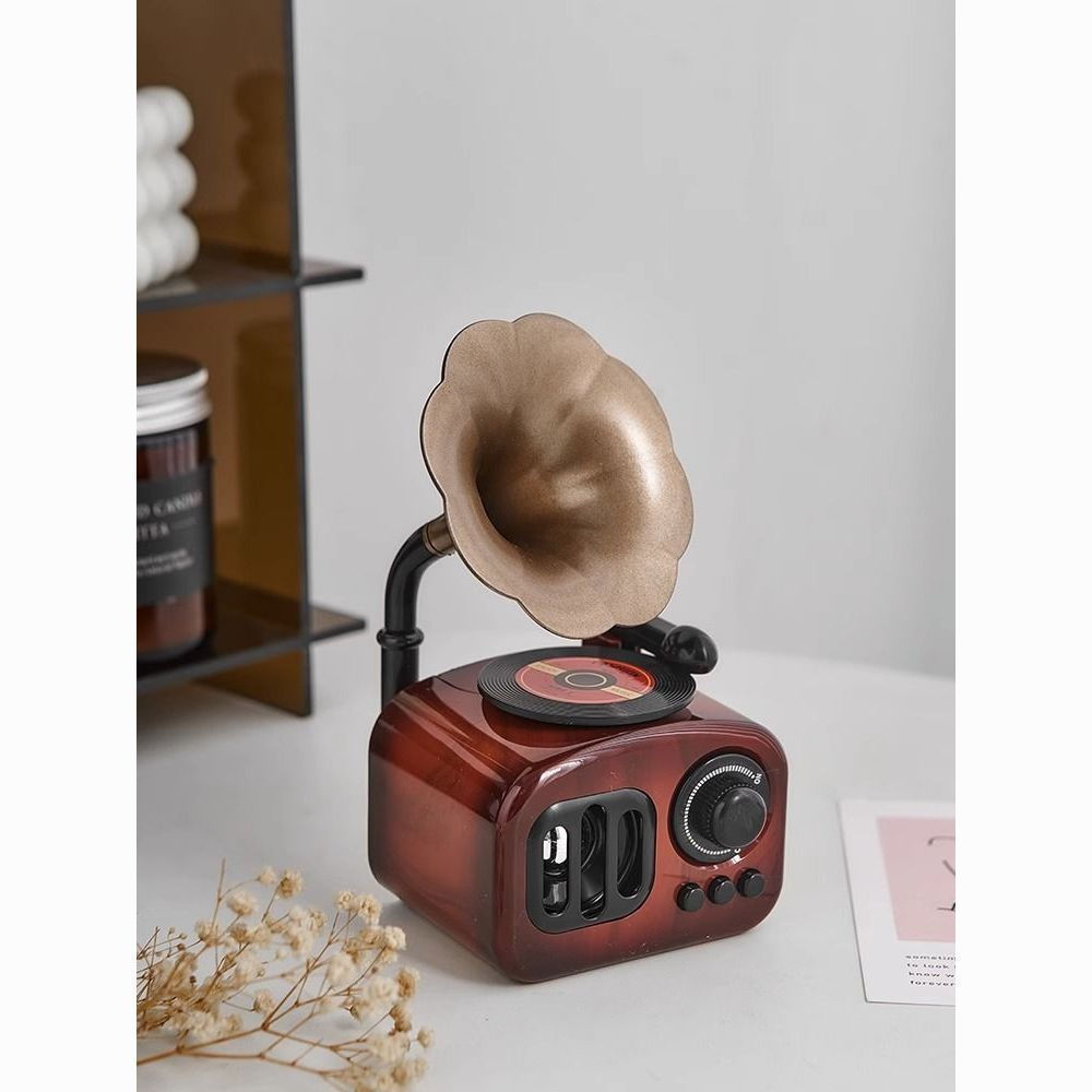 New Product#ins Decorative Hand-Cranked Vintage Gramophone Music Box Birthday Gift for Girls Bedroom