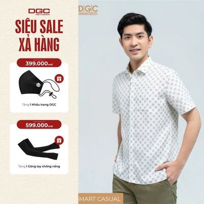 Áo Sơ Mi Nam Ngắn Tay DGC Dáng suông Smart Casual, Phong Cách Trẻ Trung - SASNBC06M