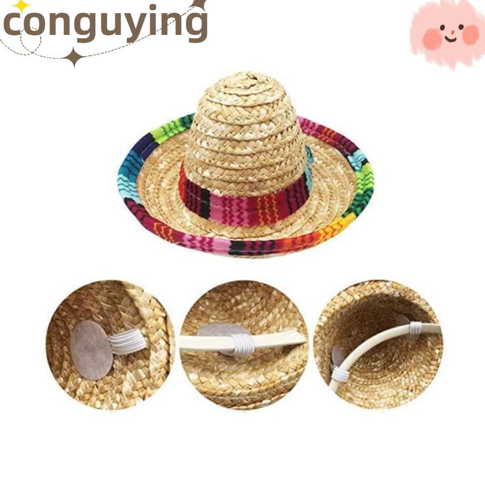 CONGUYING Mũ Mini Mexico, Ống Hút Có Vòng Mũ Ngộ nghĩnh, Dễ Thương DIY Sombrero Hat Sinh Nhật