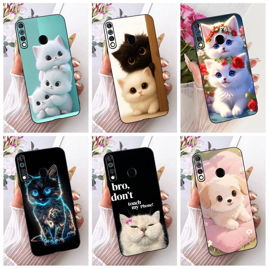 Vỏ dễ thương cho Tecno Camon 12 CC7S / Spark 4 KC8 ​​​​​​​Ốp lưng hoạt hình cho chó mèo in hình Vỏ s