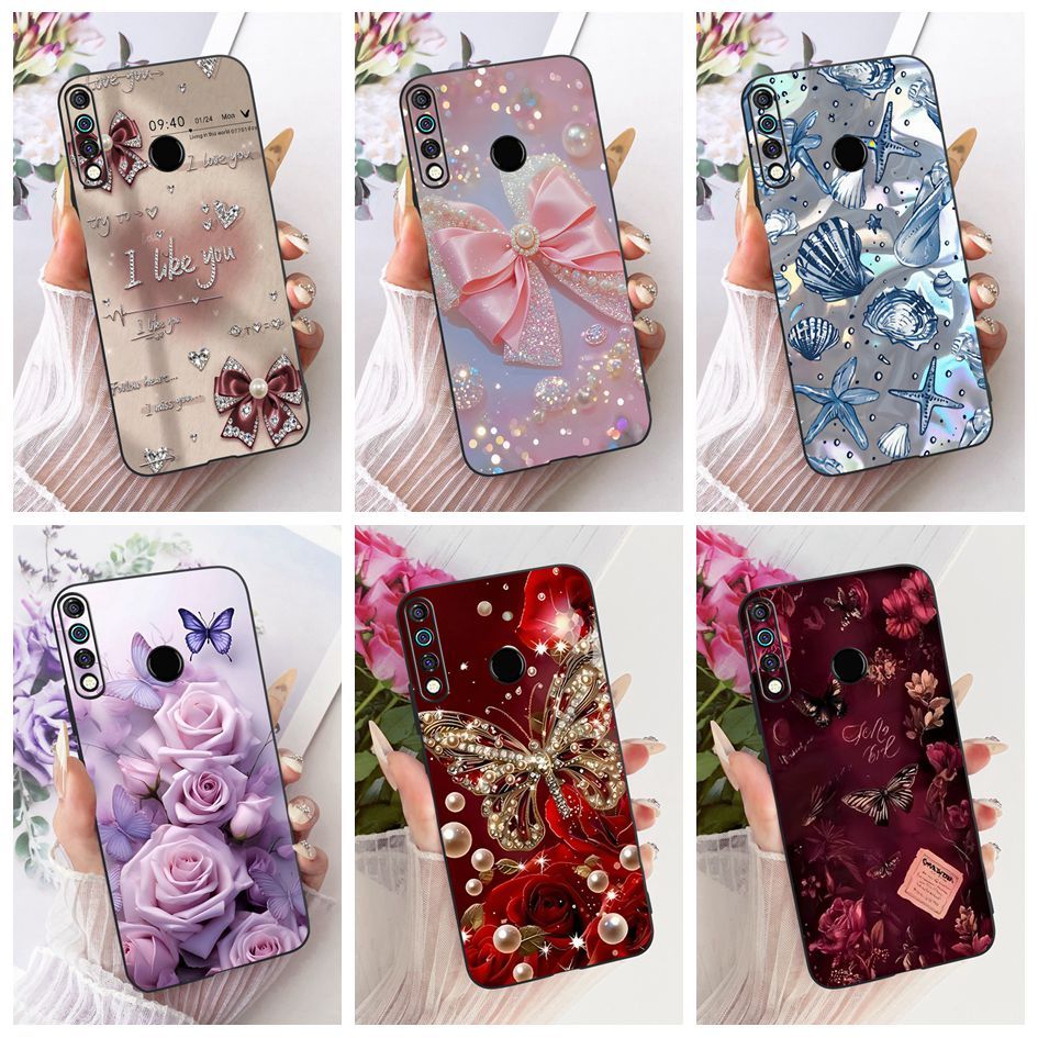 Dành Cho Tecno Camon 12 CC7S Vỏ Hoa Phổ Biến Bướm Silicon Mềm Màu Đen TPU Ốp Lưng Cho Tecno Spark 4 