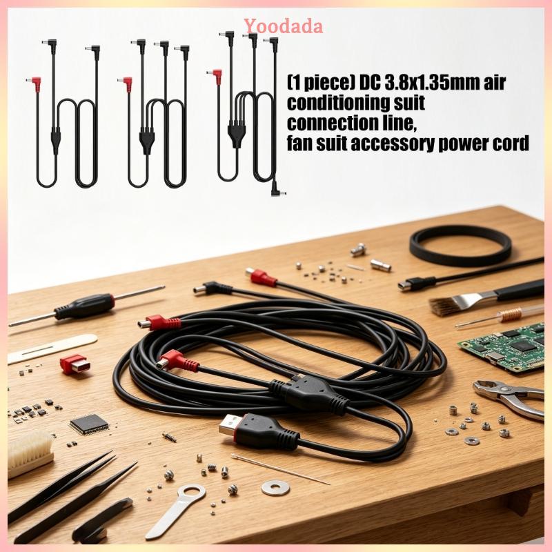 Fan Clothing Power Splitter Cable 3.8X1.35Mm Cooling Clothing Use
