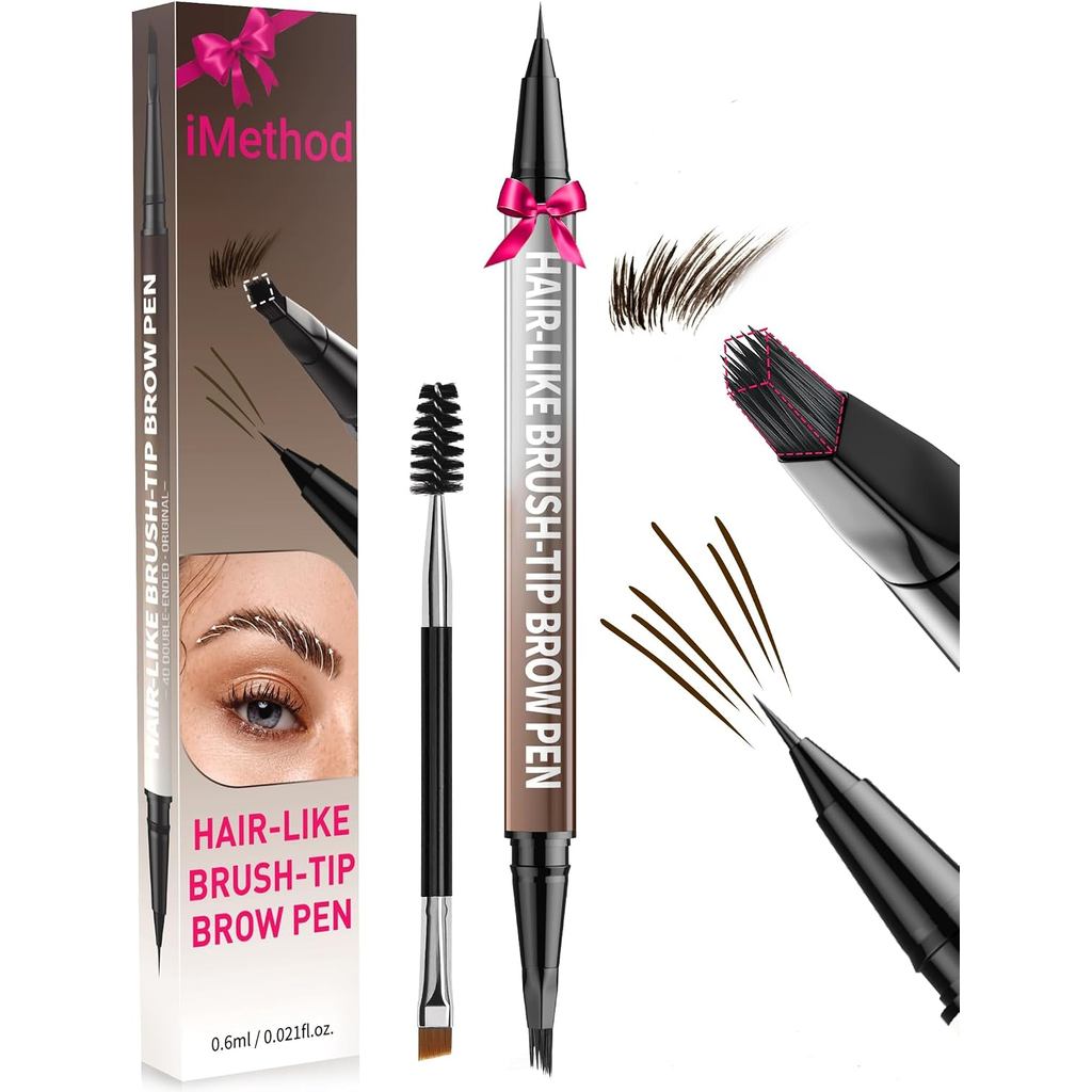 iMethod Eyebrow Pen - Eyebrow Pencil,2-in-1 Eyeliner Dual-Ended Brush-Tip Microblading 4d Eye brow P