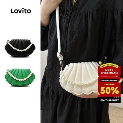 Lovito Túi đeo vai nhỏ trơn Ngọc trai Túi đeo vai nhỏ dành cho nữ LFA46274
