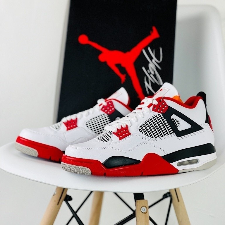 Giày bóng rổ Air Jordan 4 "ngọn lửa đỏ" cổ thấp dành cho nam nữ