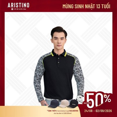 Aristino Golf  Áo Polo Nam Thiết kế Trống Đồng, Dáng Tech Golf Chuẩn Golfer Siêu Nhẹ ALPG720Z