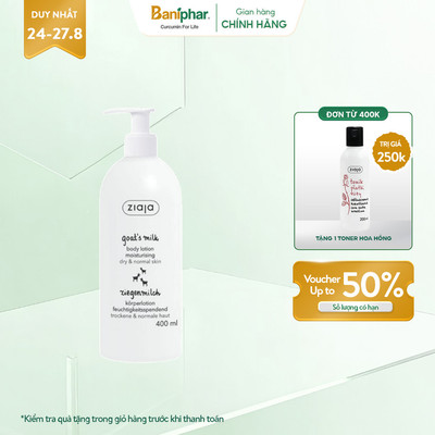 Sữa dưỡng thể, dưỡng ẩm sữa dê body Ziaja Goat’s Milk Lotion Moisturising 400ml