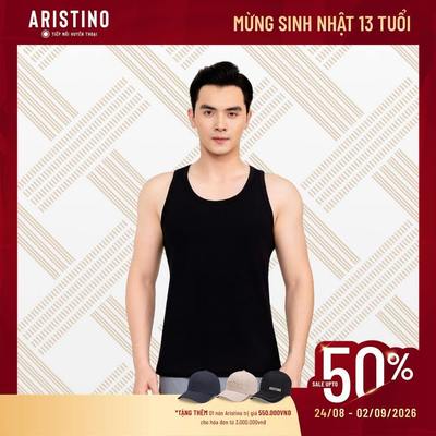 Áo Ba Lỗ Tanktop Nam Basic Aristino, chất liệu mềm mại, thấm hút mồ hôi tót, form Regular Fit AC27