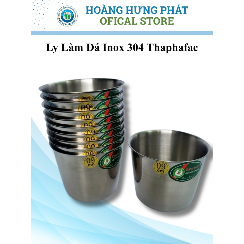 Ly Làm Đá Inox 304 Thaphafac, Cốc Inox Cao Cấp Dùng Tủ Lạnh, Combo 10 ly – Size 7/8/9/10cm