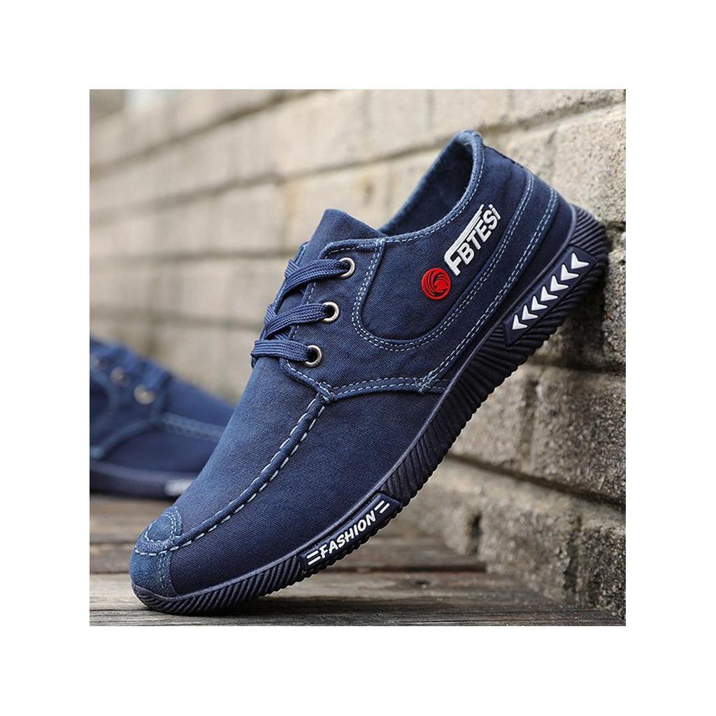 Giày Nam Xuân Hè Thu Đông Giày Vải Nam Giày Vải Thoáng Khí Denim Cũ Bắc Kinh Giày Vải Đế Mềm Buộc Dâ