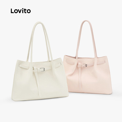 Lovito Túi Đeo Vai Kiểu Dáng Thường Ngày Túi Tote Thời Trang Hàn Quốc Túi Đi Học/sinh Viên Túi Tote Dung Tích Lớn Màu Hồng Dành Cho Nữ LR36E052