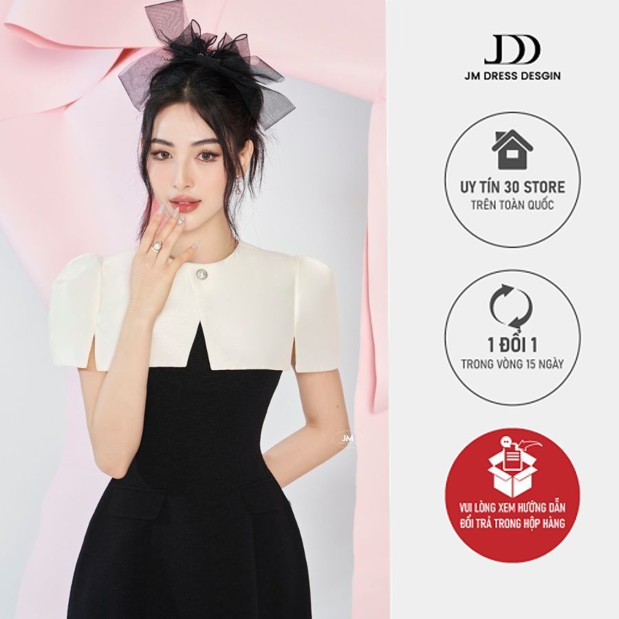 Đầm A giả áo khoác thun gân JM Dress Design 1S52.2302WF
