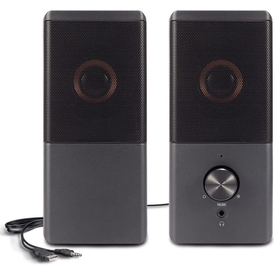 ROSON Computer Speaker, Compact Size Speaker with Headphone Jack, Volume Control, Stereo 2.0 USB Pow