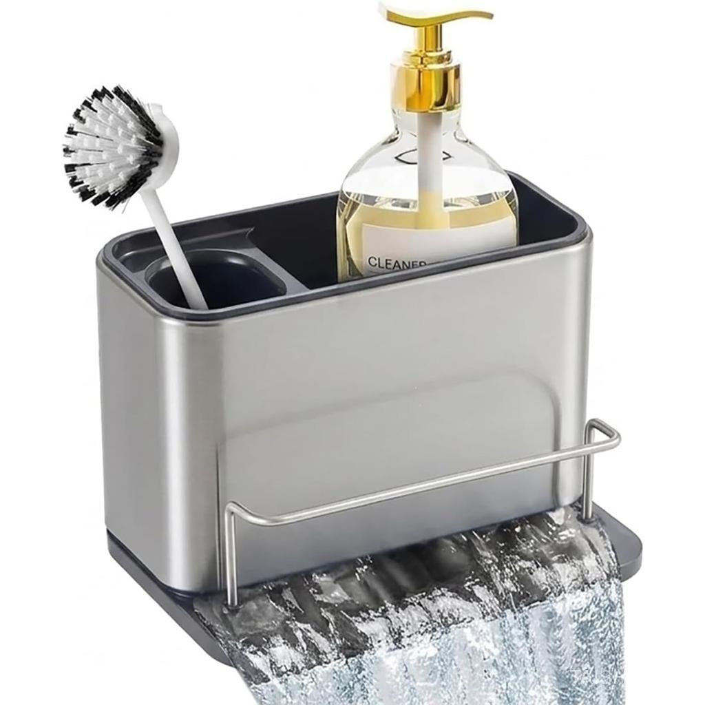 Kitchen Sink Organizer Stainless Steel, Stainless Steel Kitchen Sink Organizer, Compact Multi-Compar