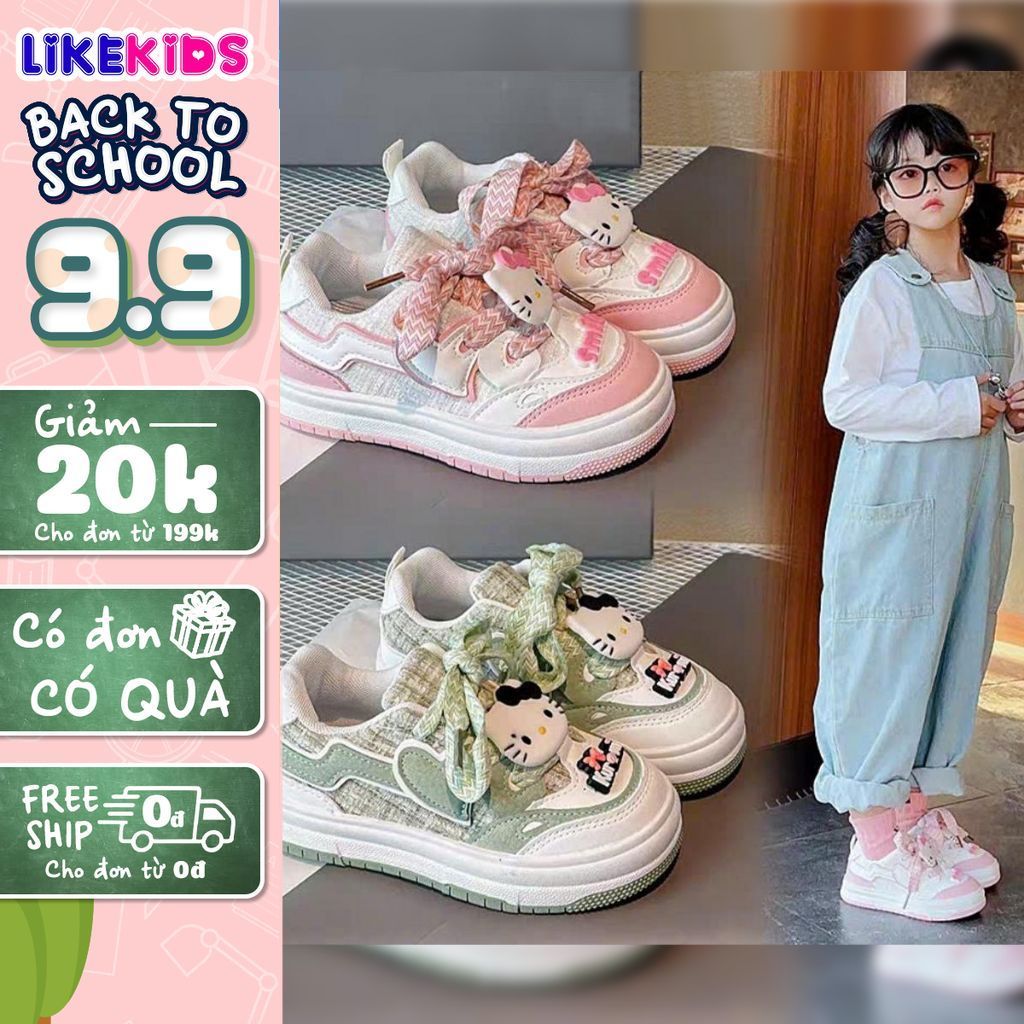 Giày thể thao cho bé gái hoạ tiết KITTY G27 - LikeKids