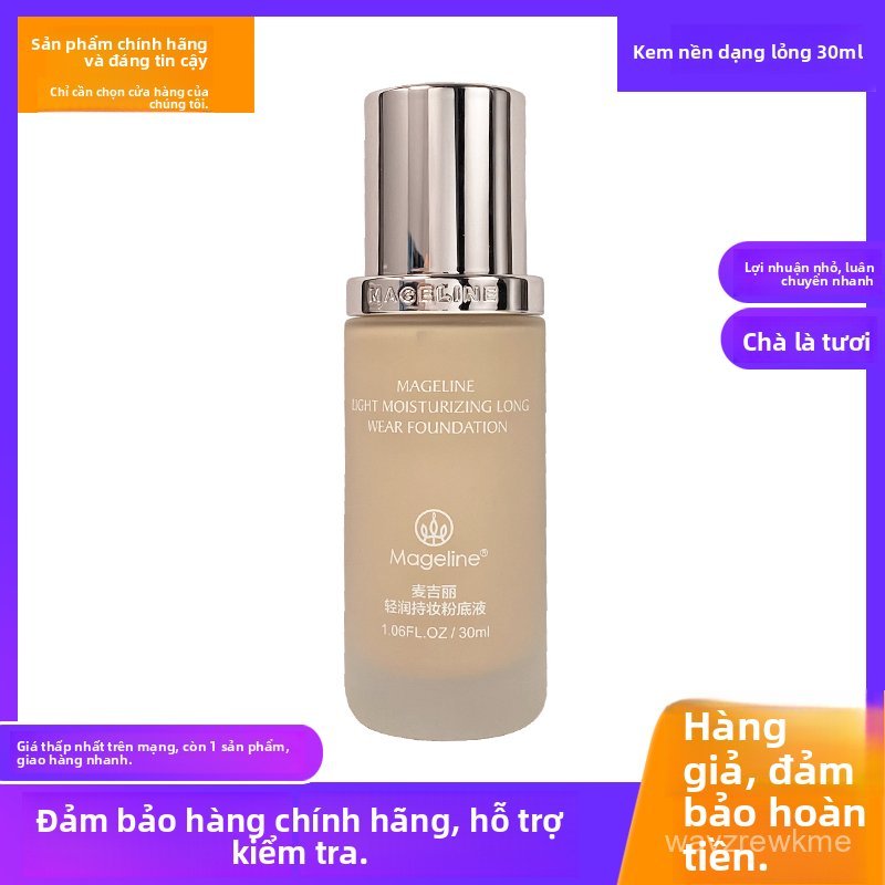 Kem nền Mageline mỏng nhẹ kiềm dầu dưỡng da che khuyết điểm lâu trôi lớp nền lì mịn tự nhiên