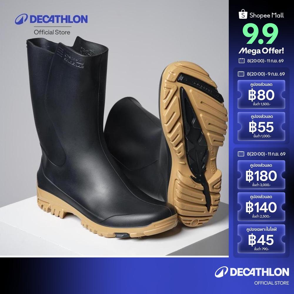 Giày Bốt Nữ Decathlon 100 Giày Bốt Pvc Nhẹ Cho Nữ Mẫu 100-Đen
