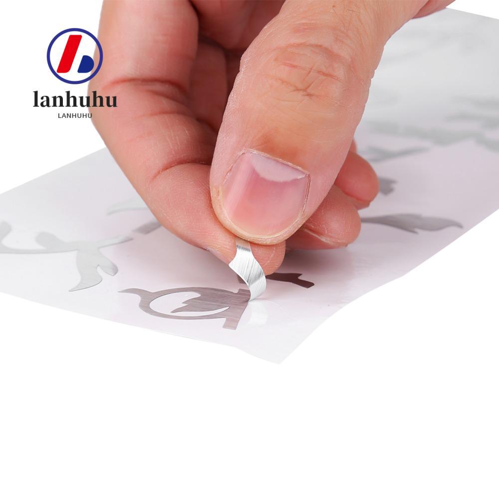 LANHUU 2 Chiếc Đàn Guitar Fretboard Markers, Bạc Tree of Life Pattern Inlay Dán, Trang Trí Tự Dính Ứ