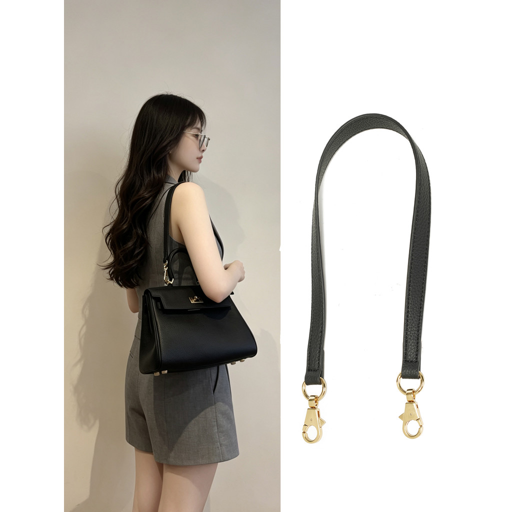 Thích hợp cho Hermes KELLY Túi KELLY 22 25 Nách Đặt hàng Túi đeo vai Dây đeo da bò họa tiết vải lanh