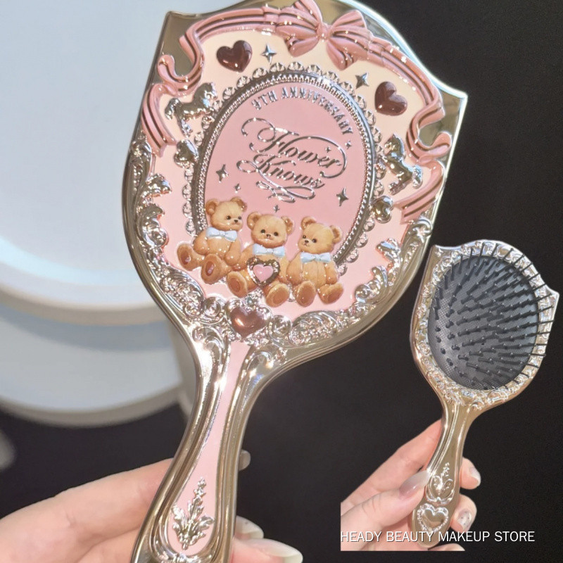 Flower Knows 9th Anniversary Air Cushion Comb, Strawberry Bear Limited‑Edition, Cute Princess‑Style 