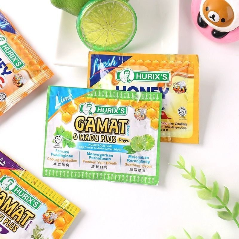 Malaysia Nhập Khẩu HURIX 'S HURIX 'S HURIX 'S Honey Lozenges Cool Lemon Mint Candy Teacher Lozenges#