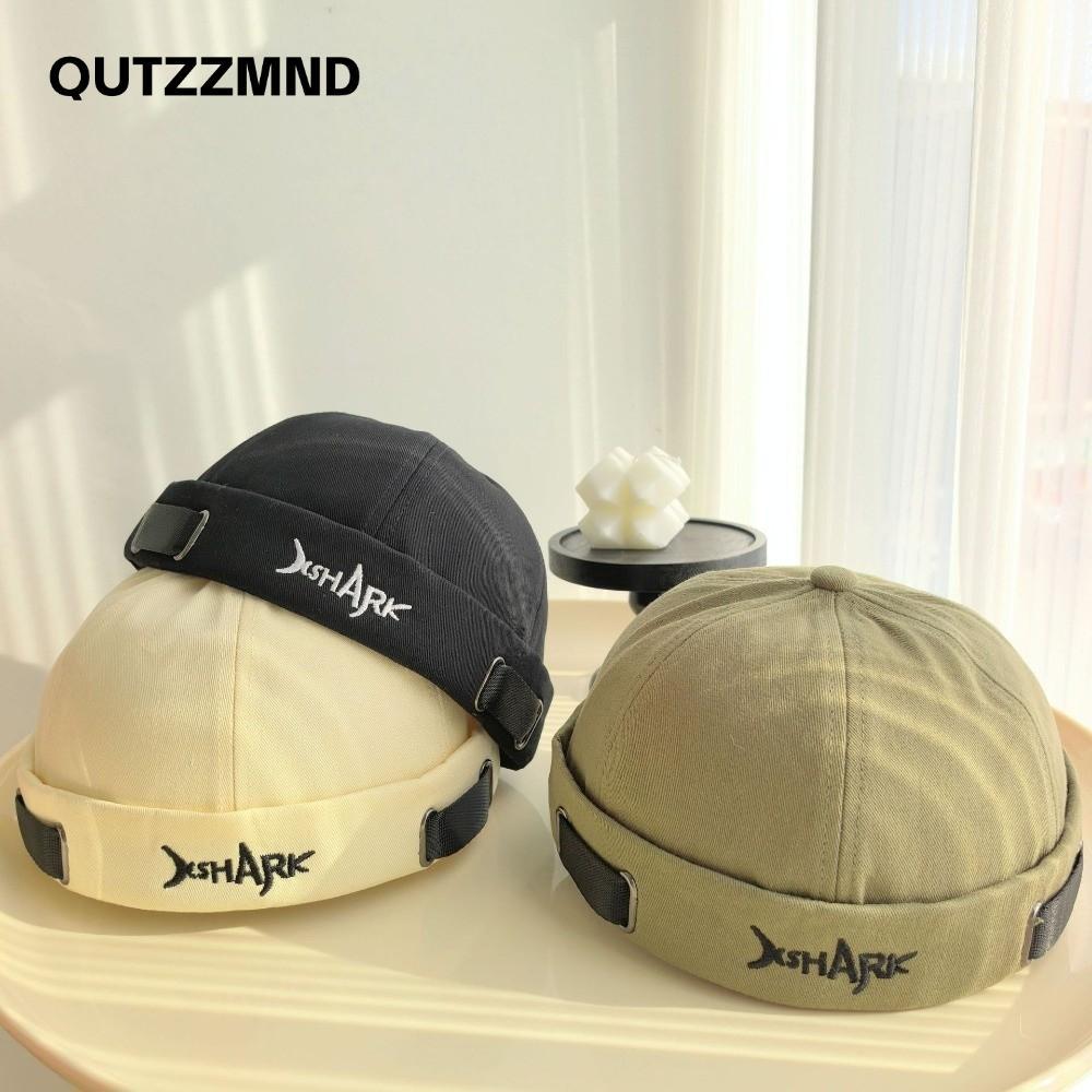 QUTZZMND Beanie Hat, Cotton Màu Trơn Docker Hat, Vintage Thoáng Khí Có Thể Điều Chỉnh Vành Mũ Nam