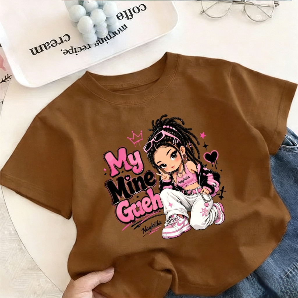 Áo Thun Bé Gái Thời Trang Thoáng Mát Trẻ Em Áo Size100-170 Cha Mẹ-Con Lụa Sữa Mát Đa Năng Thể Thao Phong Cách Hàn Quốc Cotton