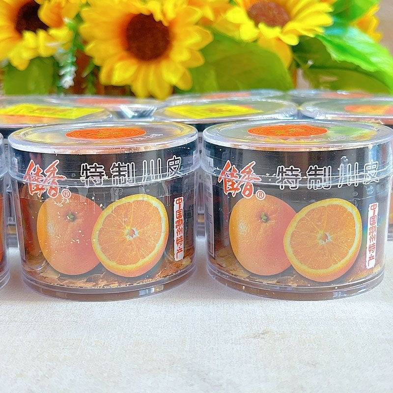 Chaoshan Specialty Jiaxiang Specialty Chuanpi 50g * 4 Hộp Khô quýt Peel Cam Peel Orange Peel Snack F