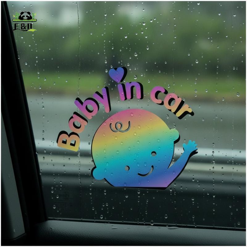 [F & O] Cảnh báo an toàn phản quang cho bé trên ô tô Stier Chống tia cực tím Tự dính Decal cửa sổ ô tô Phụ kiện an toàn tự động EMKK