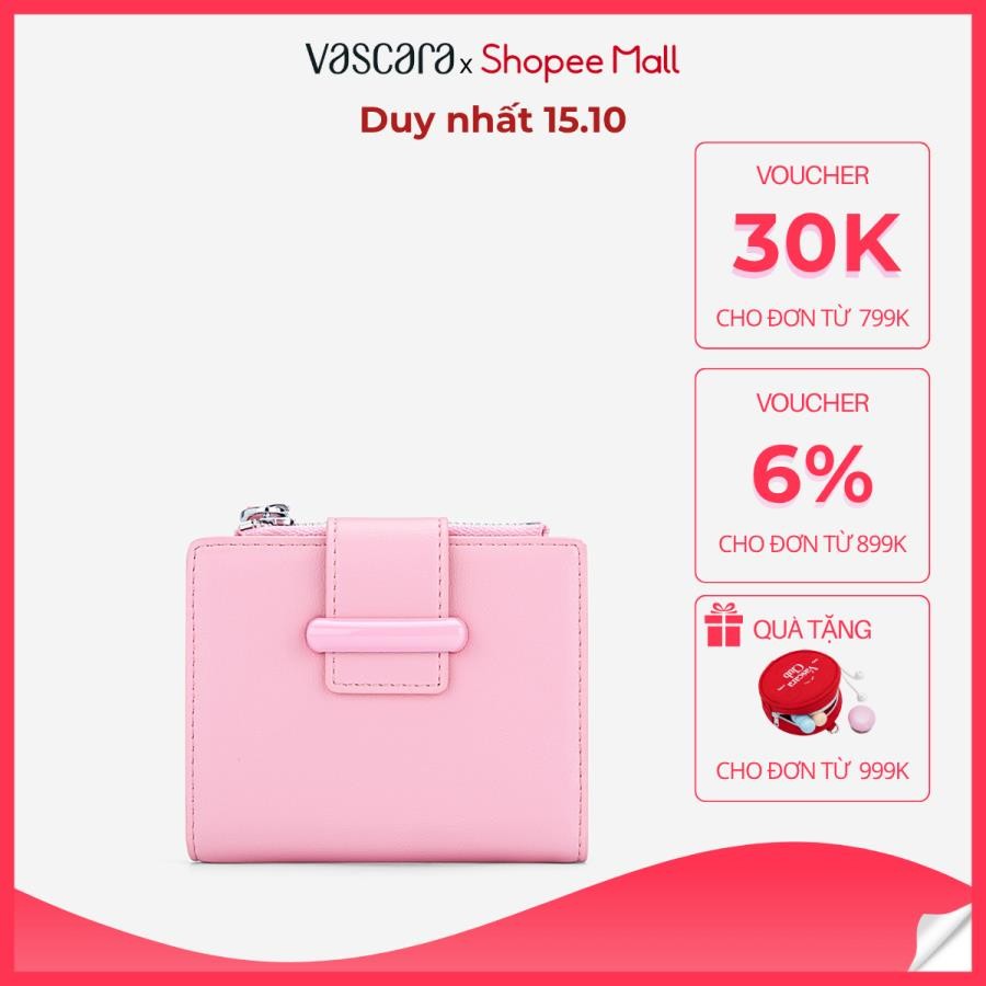 [Voucher 30K | 15.10] Vascara Ví Mini Cầm Tay Nhấn Khóa Cùng Màu - WAL 0327