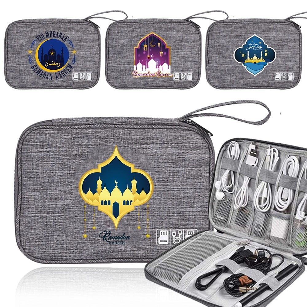 Large capacity Cable organizer Headphone & data cable storage pouch Portable travel bag Muslim's Hol