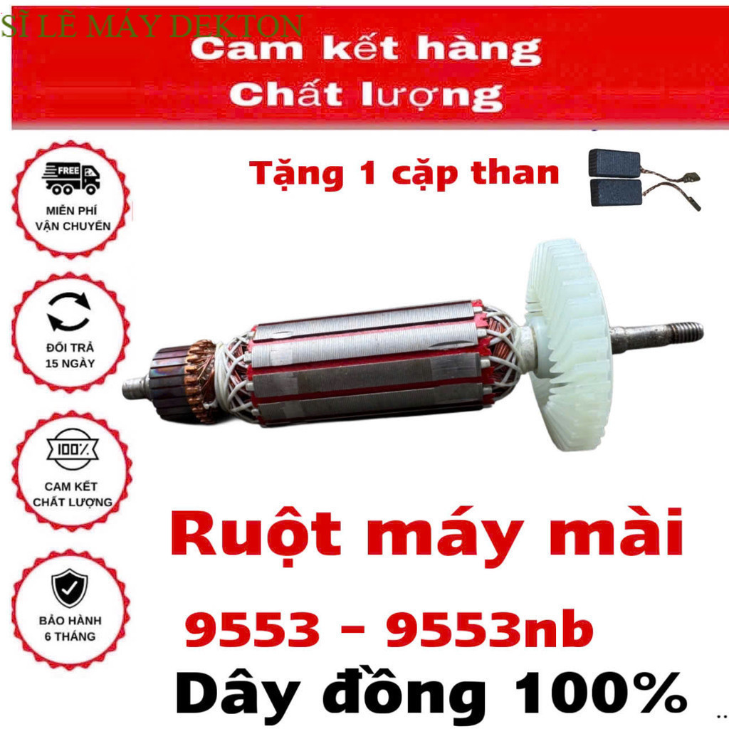 Rotor Máy Mài MAKITA 9553 9553B 9553NB - Ruột Mài MAKITA 9553NB - Dài 152mm - Thân 32mm .. Máy sĩ DE