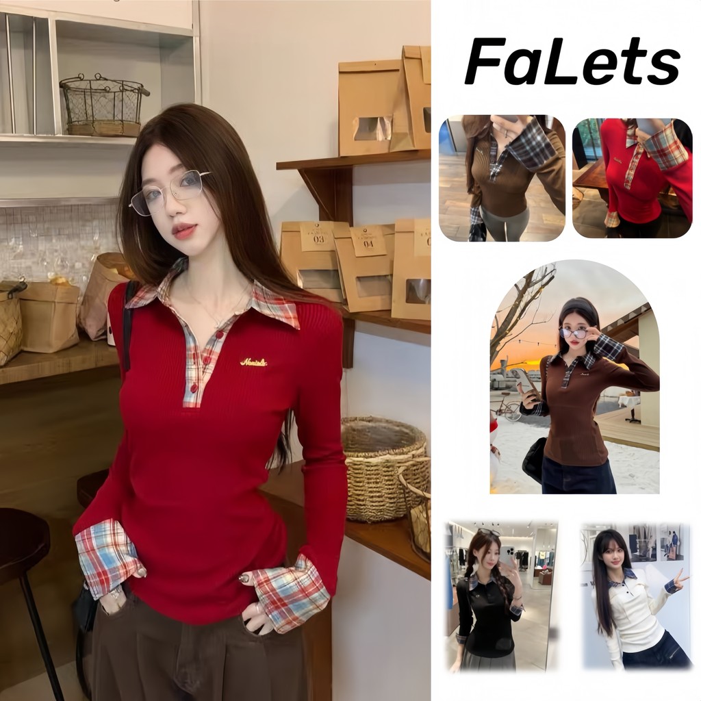 Áo Polo tết giáng sinh thun dài tay nữ giữ ôm body baby tee phong cách Hàn Quốc kẻ sọc mới lạ | BigBuy360 - bigbuy360.vn